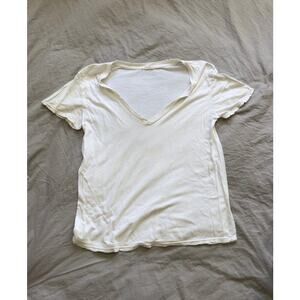 JOHN GAULT California Wide Neck V White Flowly Women's T-Shirt